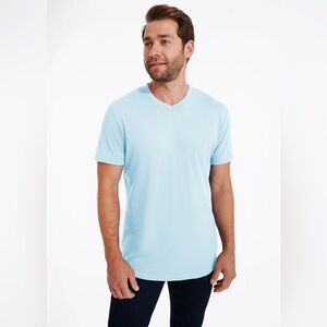 NEW Swet Tailor Mens Light Blue Softest V Neck T Shirt